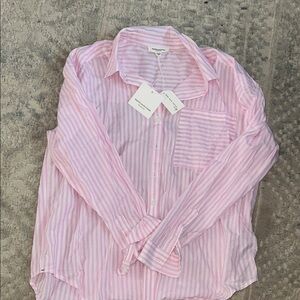 Pink Striped Button-Up Shirt